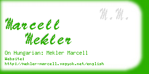 marcell mekler business card